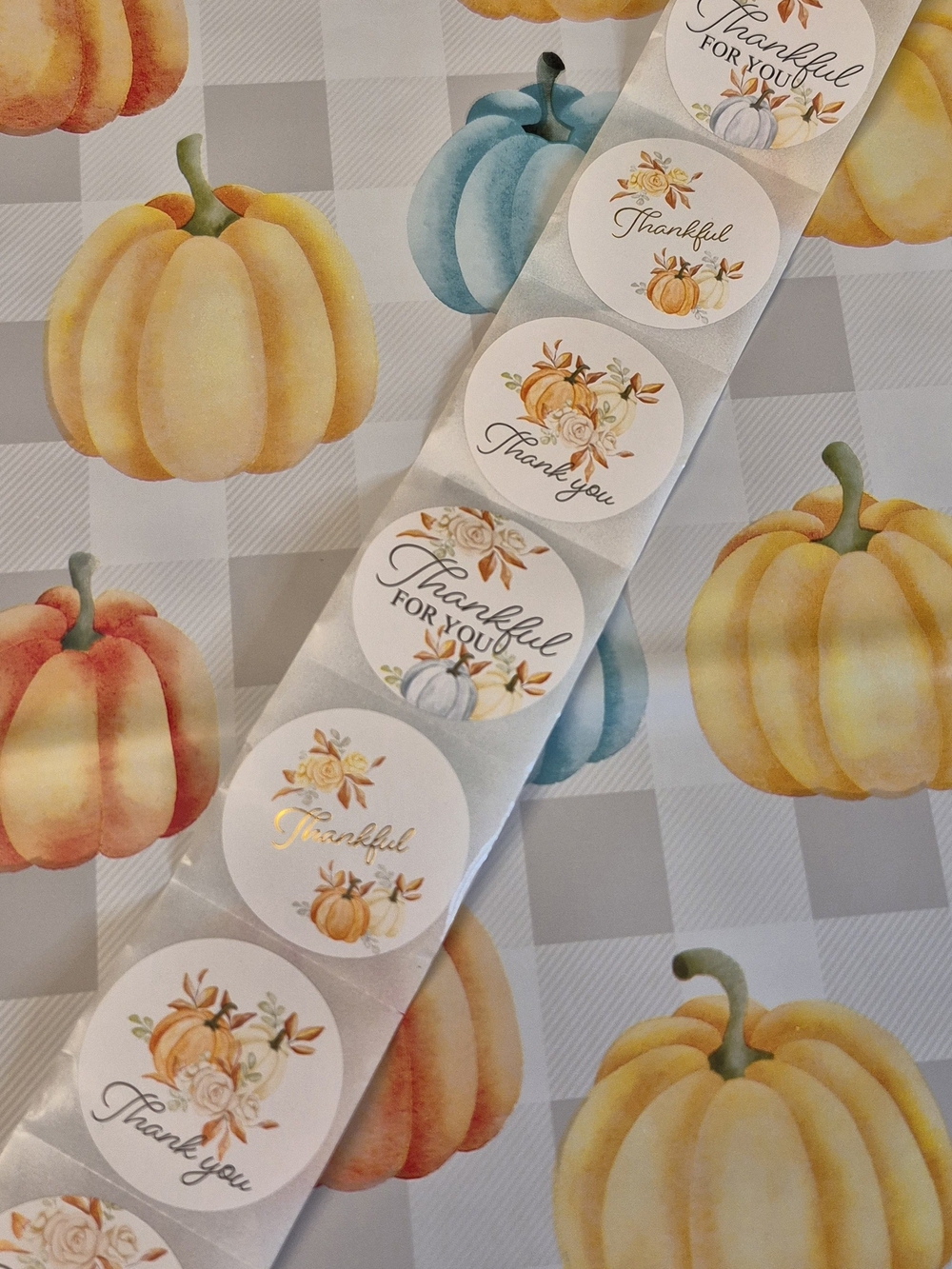 Poly Mailer Set Pumpkins 20 (10x13) & 20 Stickers Thankful For You Fall Autumn - Picture 3 of 3